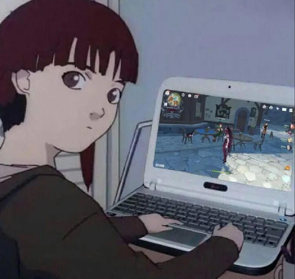 Lain playing genshin